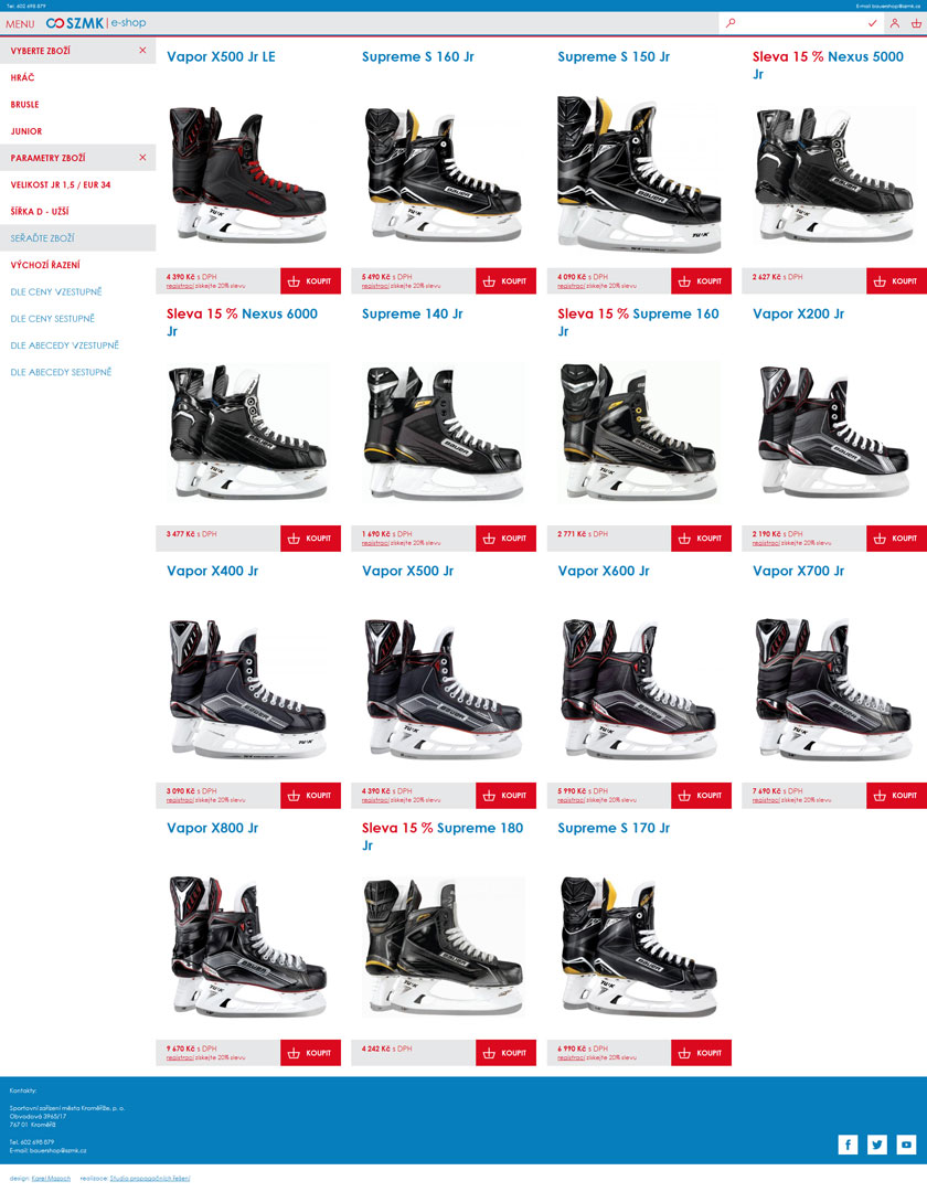 SZMK - Sportovn� za��zen� m�sta Krom���e &ndash; E-shop