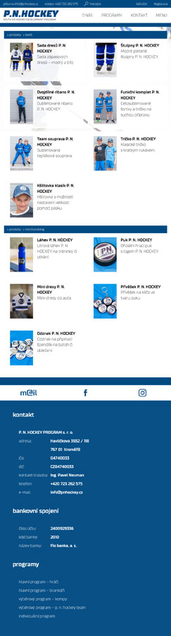 P. N. Hockey &ndash; Web s rezerva�n�m syst�mem